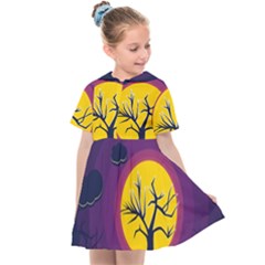 Empty Tree Leafless Stem Bare Branch Kids  Sailor Dress by uniart180623