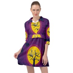 Empty Tree Leafless Stem Bare Branch Mini Skater Shirt Dress by uniart180623