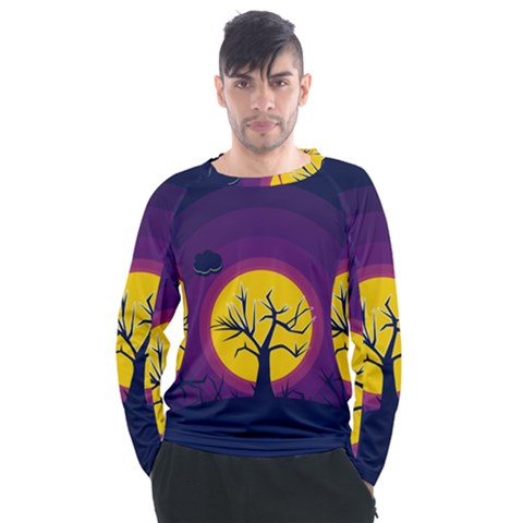 Empty Tree Leafless Stem Bare Branch Men s Long Sleeve Raglan Tee by uniart180623