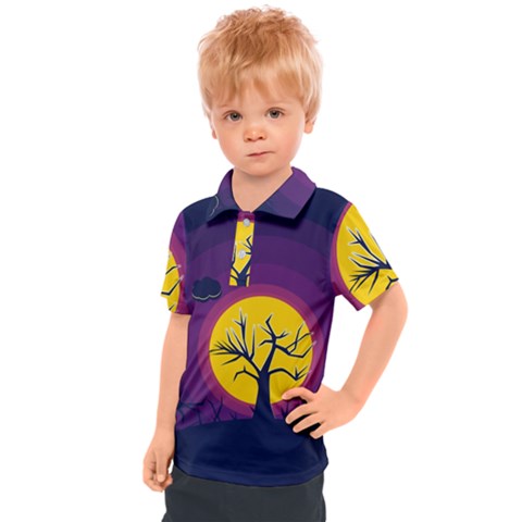 Empty Tree Leafless Stem Bare Branch Kids  Polo Tee by uniart180623