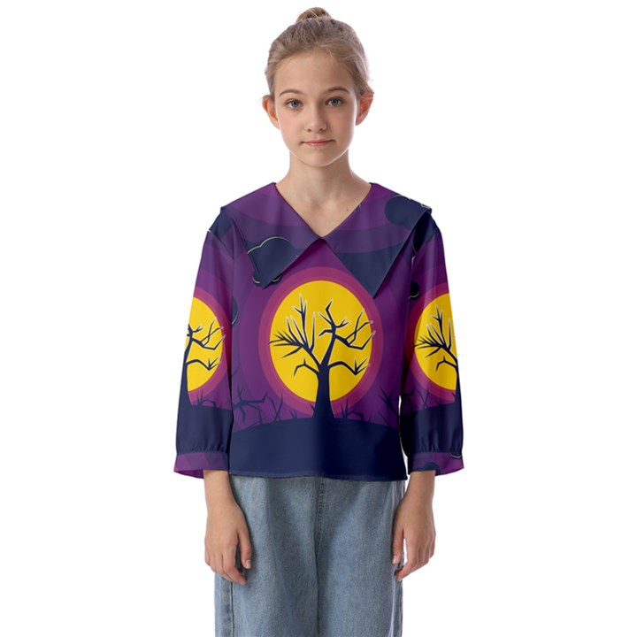 Empty Tree Leafless Stem Bare Branch Kids  Sailor Shirt