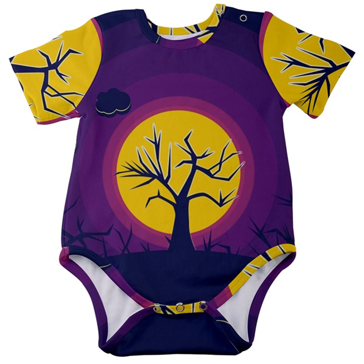 Empty Tree Leafless Stem Bare Branch Baby Short Sleeve Bodysuit