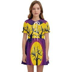 Empty Tree Leafless Stem Bare Branch Kids  Sweet Collar Dress by uniart180623