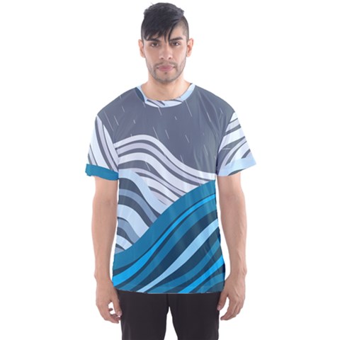 Waves Ink Abstract Texture Art Men s Sport Mesh Tee by uniart180623