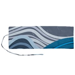 Waves Ink Abstract Texture Art Roll Up Canvas Pencil Holder (m) by uniart180623