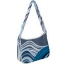 Waves Ink Abstract Texture Art Zip Up Shoulder Bag View1