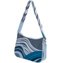 Waves Ink Abstract Texture Art Zip Up Shoulder Bag View2