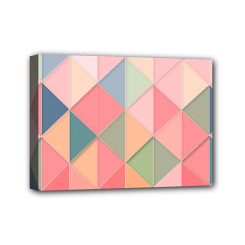 Background Geometric Triangle Mini Canvas 7  X 5  (stretched) by uniart180623