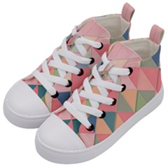 Background Geometric Triangle Kids  Mid-top Canvas Sneakers