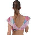 Background Geometric Triangle Plunge Frill Sleeve Bikini Top View2