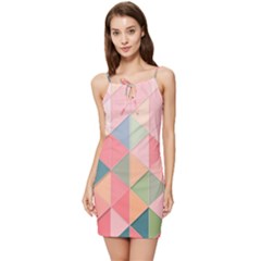 Background Geometric Triangle Summer Tie Front Dress by uniart180623