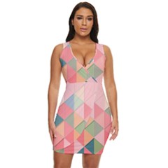 Background Geometric Triangle Draped Bodycon Dress by uniart180623