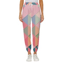 Background Geometric Triangle Women s Cropped Drawstring Pants by uniart180623