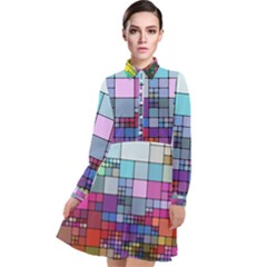 To Dye Abstract Visualization Long Sleeve Chiffon Shirt Dress by uniart180623