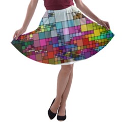 To Dye Abstract Visualization A-line Skater Skirt by uniart180623