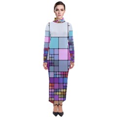 To Dye Abstract Visualization Turtleneck Maxi Dress by uniart180623