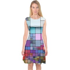 To Dye Abstract Visualization Capsleeve Midi Dress by uniart180623