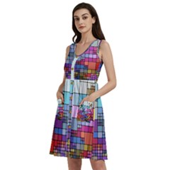 To Dye Abstract Visualization Sleeveless Dress With Pocket by uniart180623