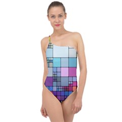 To Dye Abstract Visualization Classic One Shoulder Swimsuit by uniart180623