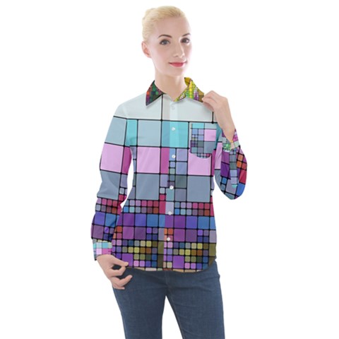 To Dye Abstract Visualization Women s Long Sleeve Pocket Shirt by uniart180623