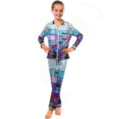 To Dye Abstract Visualization Kids  Satin Long Sleeve Pajamas Set by uniart180623