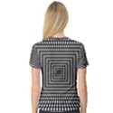 Focus Squares Optical Illusion V-Neck Sport Mesh Tee View2