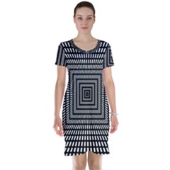 Focus Squares Optical Illusion Short Sleeve Nightdress by uniart180623