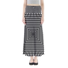 Focus Squares Optical Illusion Full Length Maxi Skirt by uniart180623