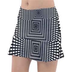 Focus Squares Optical Illusion Classic Tennis Skirt by uniart180623