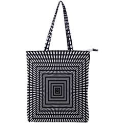 Focus Squares Optical Illusion Double Zip Up Tote Bag by uniart180623