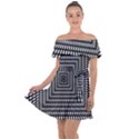 Focus Squares Optical Illusion Off Shoulder Velour Dress View1