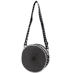 Focus Squares Optical Illusion Crossbody Circle Bag by uniart180623