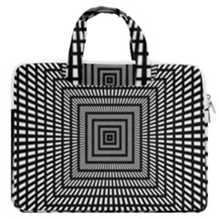 Focus Squares Optical Illusion Macbook Pro 16  Double Pocket Laptop Bag  by uniart180623