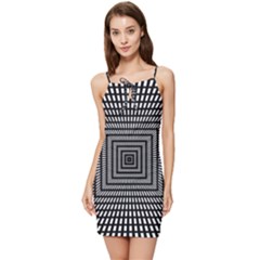 Focus Squares Optical Illusion Summer Tie Front Dress by uniart180623