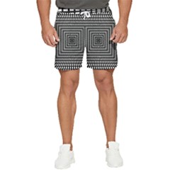 Focus Squares Optical Illusion Men s Runner Shorts by uniart180623