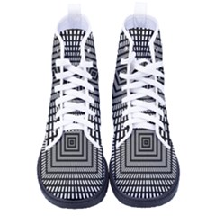 Focus Squares Optical Illusion Men s High-top Canvas Sneakers