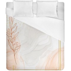 Leaves Marble Frame Background Duvet Cover (california King Size) by uniart180623