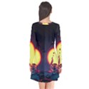 High Speed Waterdrop Drops Water Long Sleeve V-neck Flare Dress View2