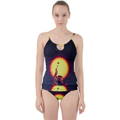 High Speed Waterdrop Drops Water Cut Out Top Tankini Set by uniart180623