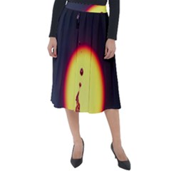 High Speed Waterdrop Drops Water Classic Velour Midi Skirt  by uniart180623