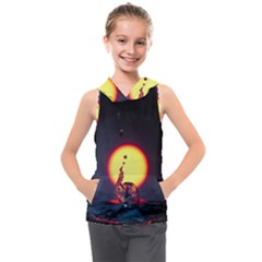 High Speed Waterdrop Drops Water Kids  Sleeveless Hoodie by uniart180623