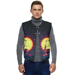 High Speed Waterdrop Drops Water Men s Button Up Puffer Vest	