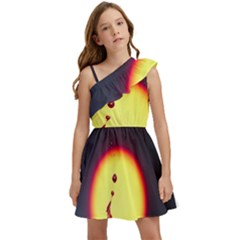 High Speed Waterdrop Drops Water Kids  One Shoulder Party Dress by uniart180623