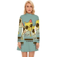 Loading Cat Cute Cuddly Animal Sweet Plush Long Sleeve Velour Longline Dress by uniart180623