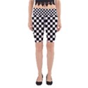 Black White Checker Pattern Checkerboard Yoga Cropped Leggings View1