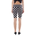 Black White Checker Pattern Checkerboard Yoga Cropped Leggings View2