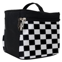 Black White Checker Pattern Checkerboard Make Up Travel Bag (small) by uniart180623