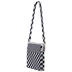 Black White Checker Pattern Checkerboard Multi Function Travel Bag by uniart180623