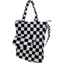 Black White Checker Pattern Checkerboard Shoulder Tote Bag View1