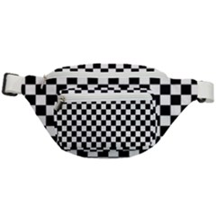 Black White Checker Pattern Checkerboard Fanny Pack by uniart180623